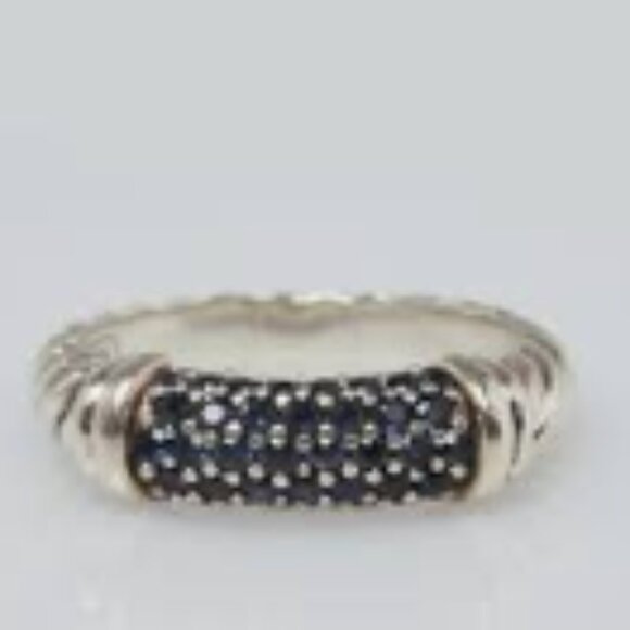 David Yurman Blue Sapphire cable candy Women's Ring size 6.5 - Picture 2 of 9